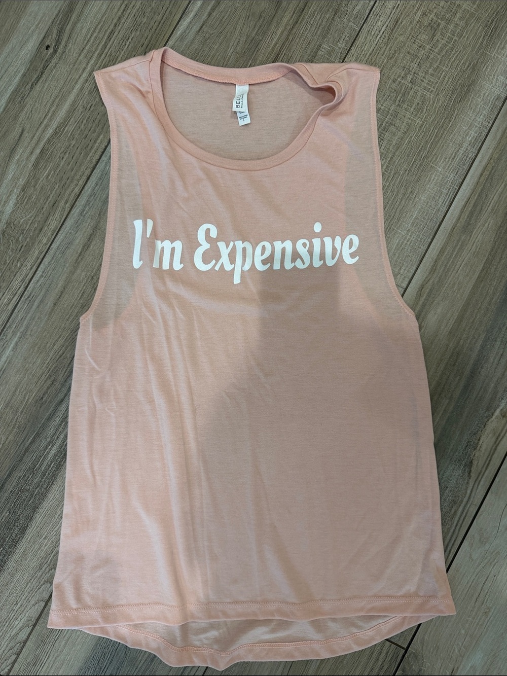 Bella Canvas 'I'm Expensive' Sleeveless Tank - Light Pink